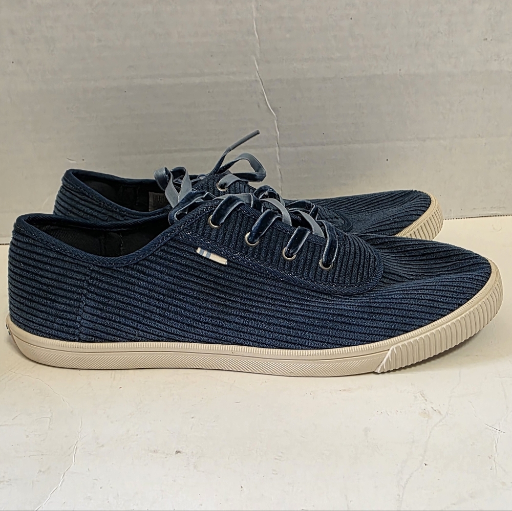 TOMS Atlantic Corduroy Lace Up Sneakers Teal Sz 8.5